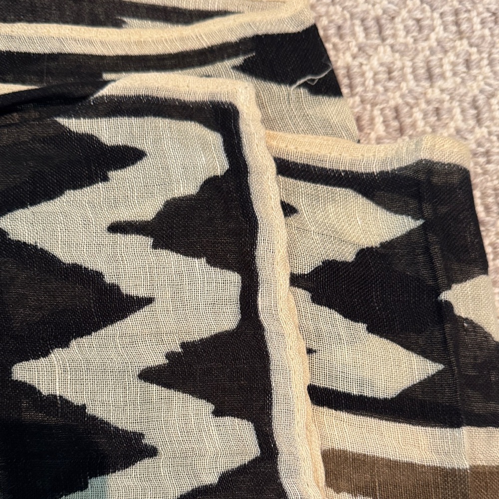 Theodora & Callum Brown and Gray Patterned Scarf - Picture 3 of 5